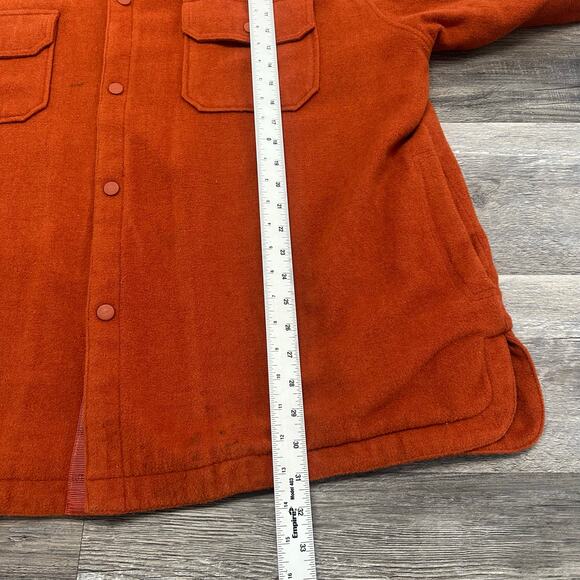 Vintage American Eagle Orange XL Wool Acrylic Snap Button Sherpa Lined Jacket - Picture 8 of 10